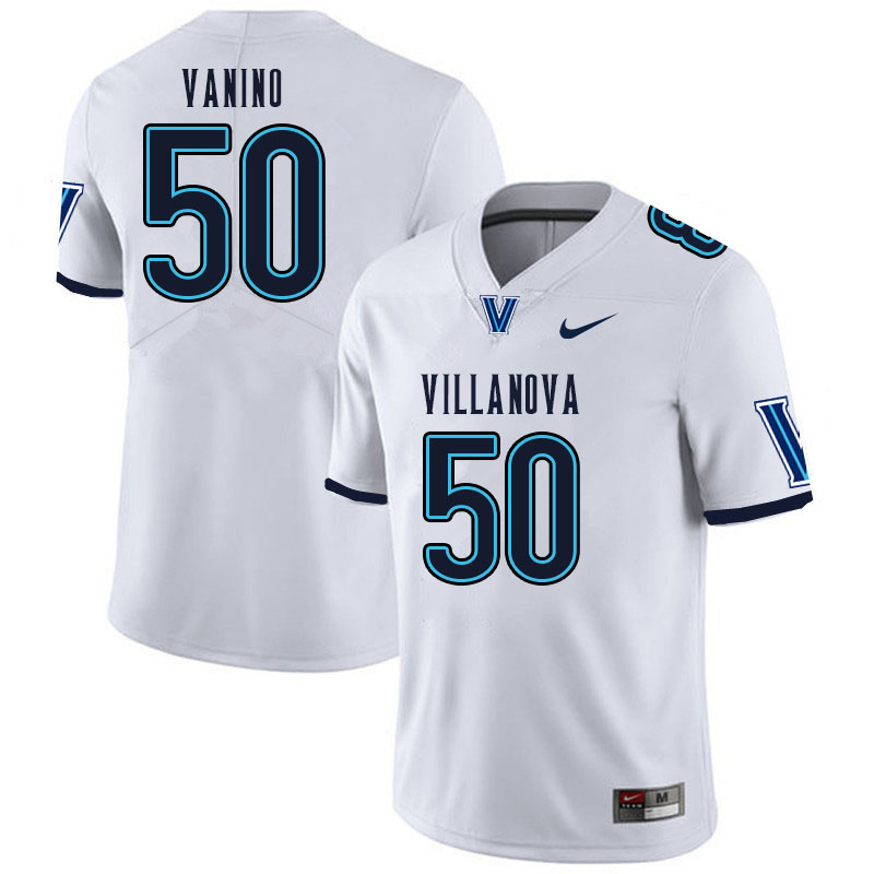 Men #50 Adam Vanino Villanova Wildcats College Football Jerseys Sale-White